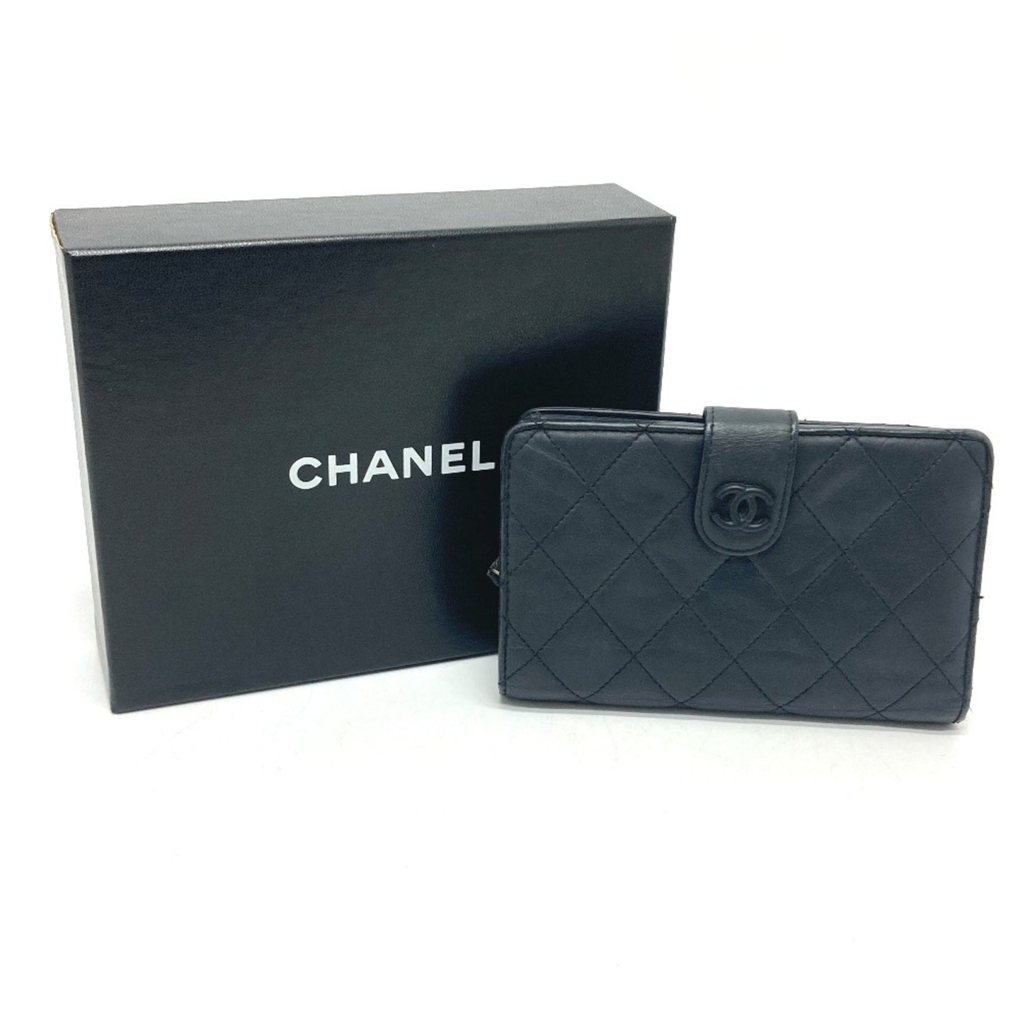 Chanel Matelassé Black Leather Wallet Accessories