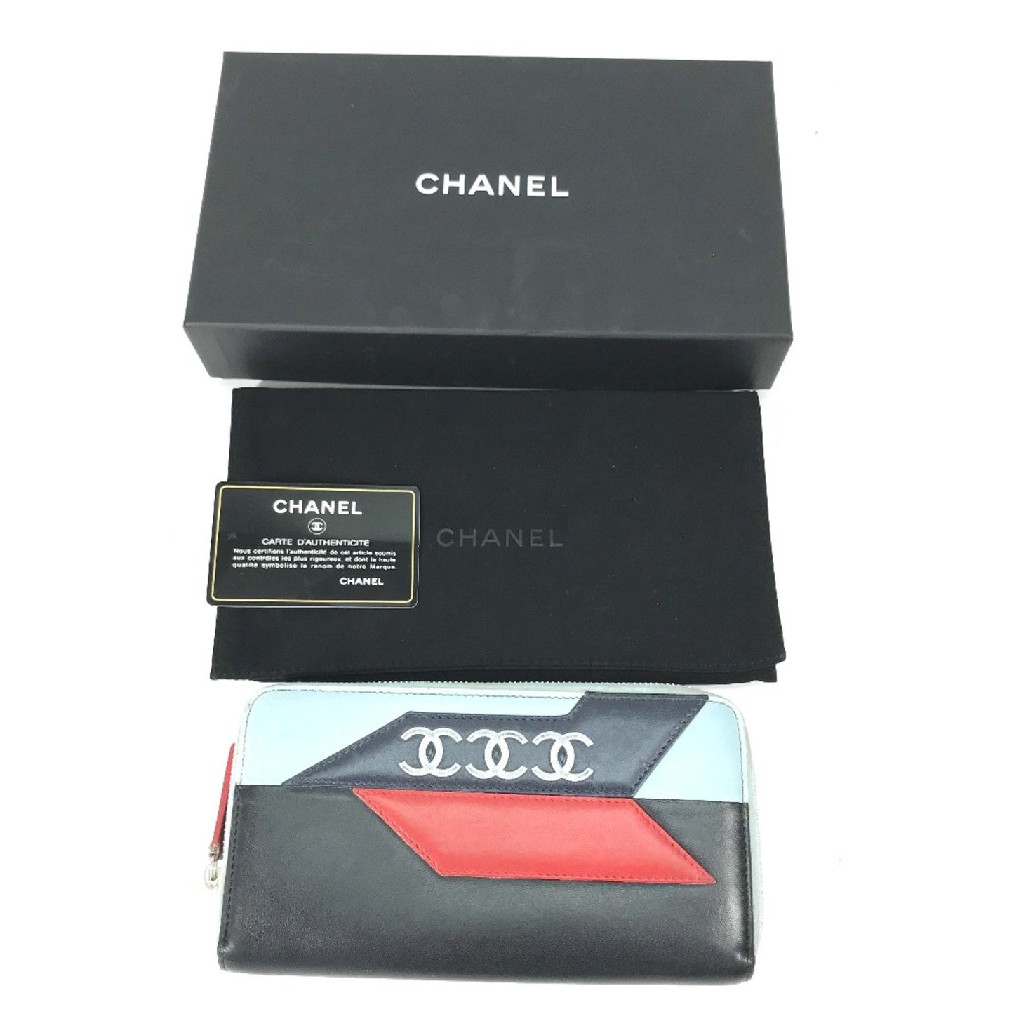 Chanel Triple coco Black Leather Wallet Accessories