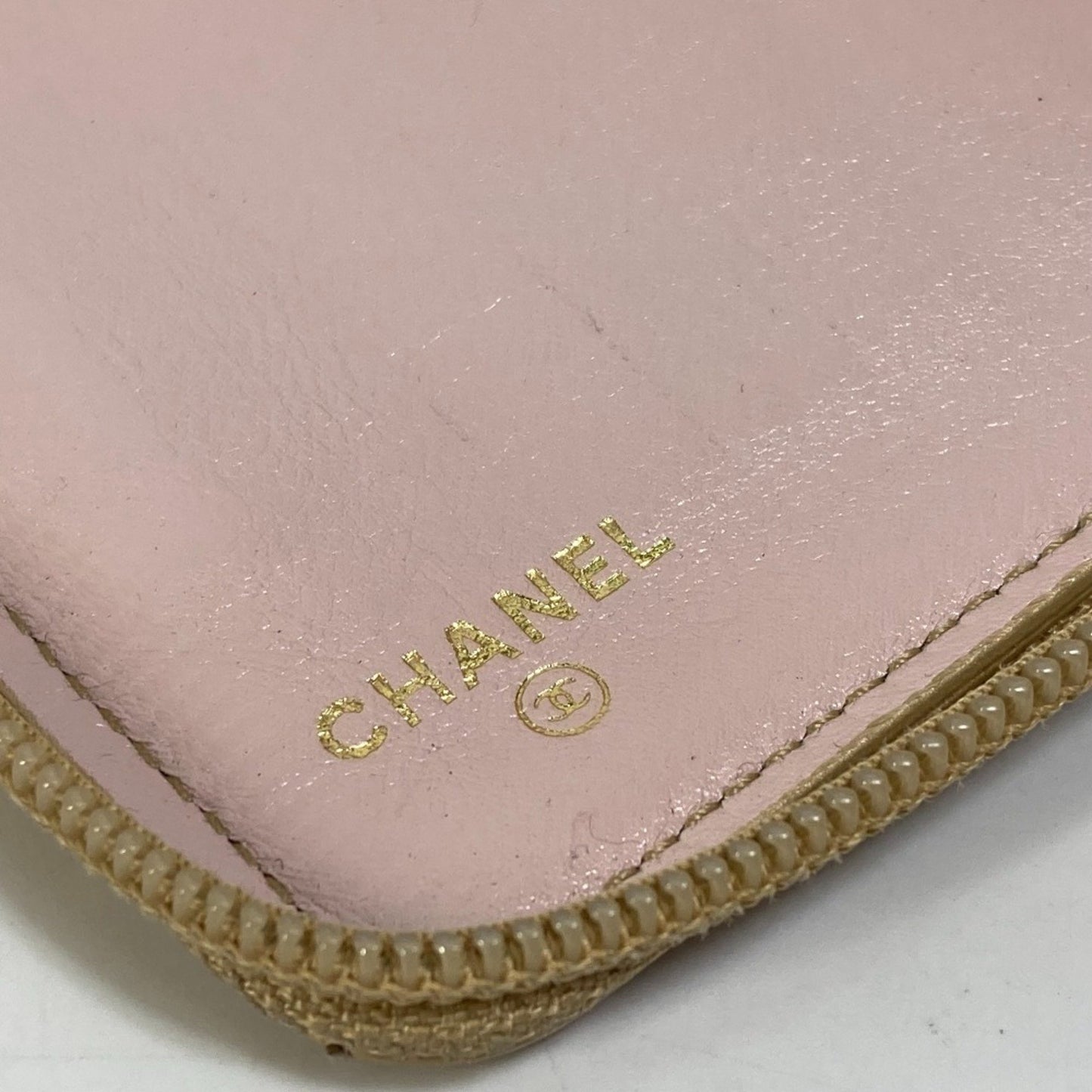 Chanel Logo CC Gold Leather Wallet Accessories