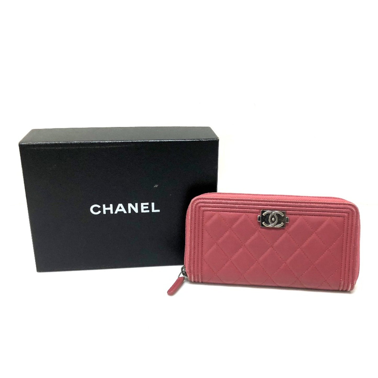 Chanel Boy Pink Leather Wallet Accessories