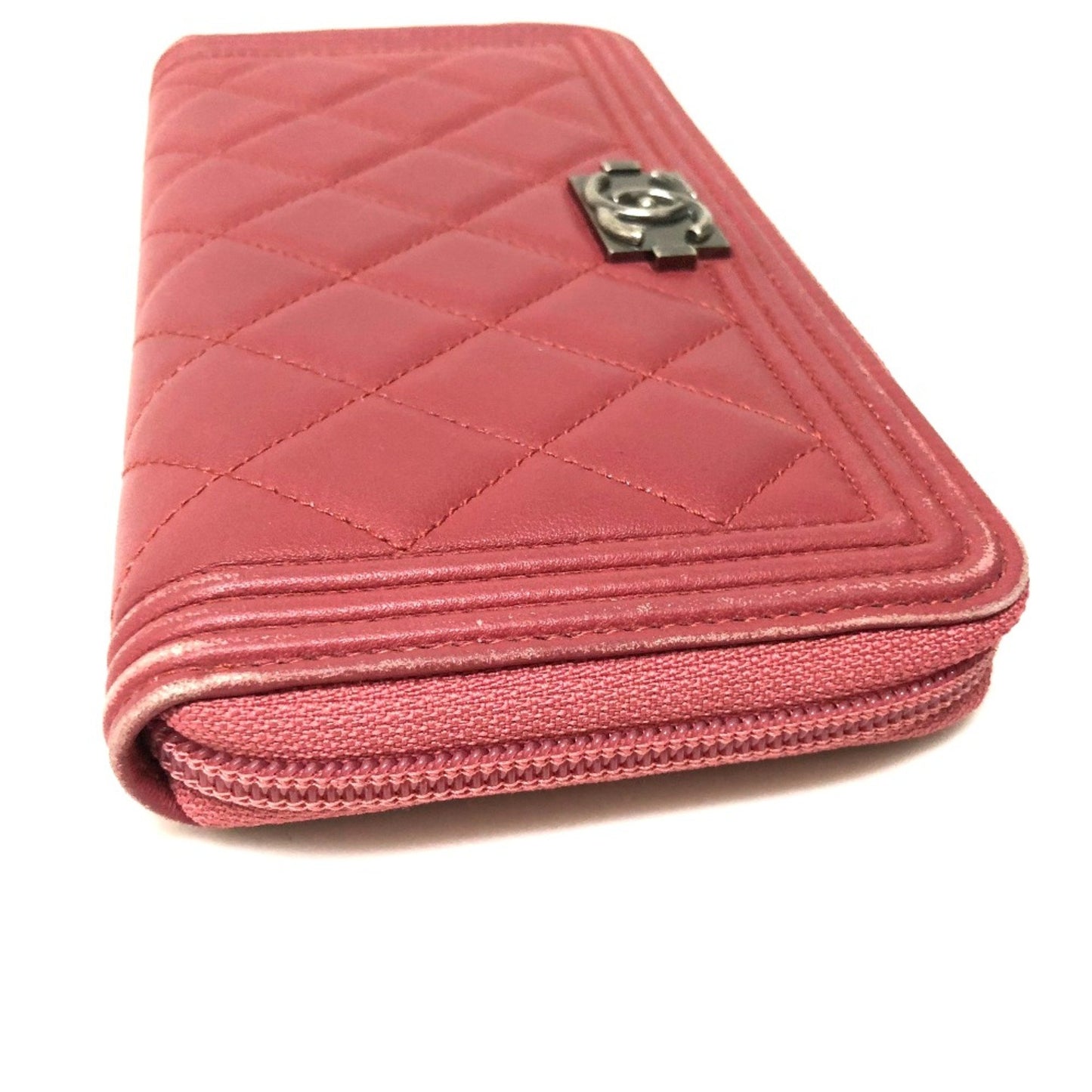 Chanel Boy Pink Leather Wallet Accessories