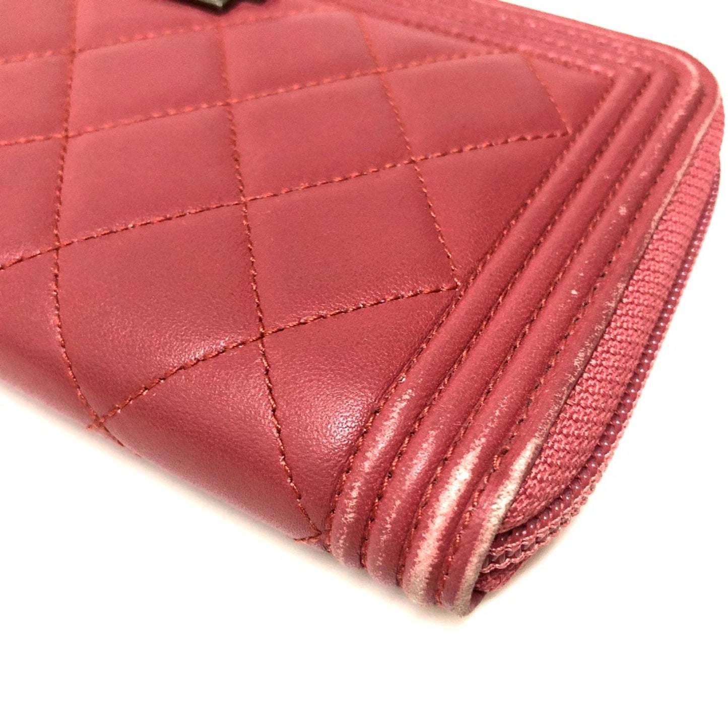 Chanel Boy Pink Leather Wallet Accessories