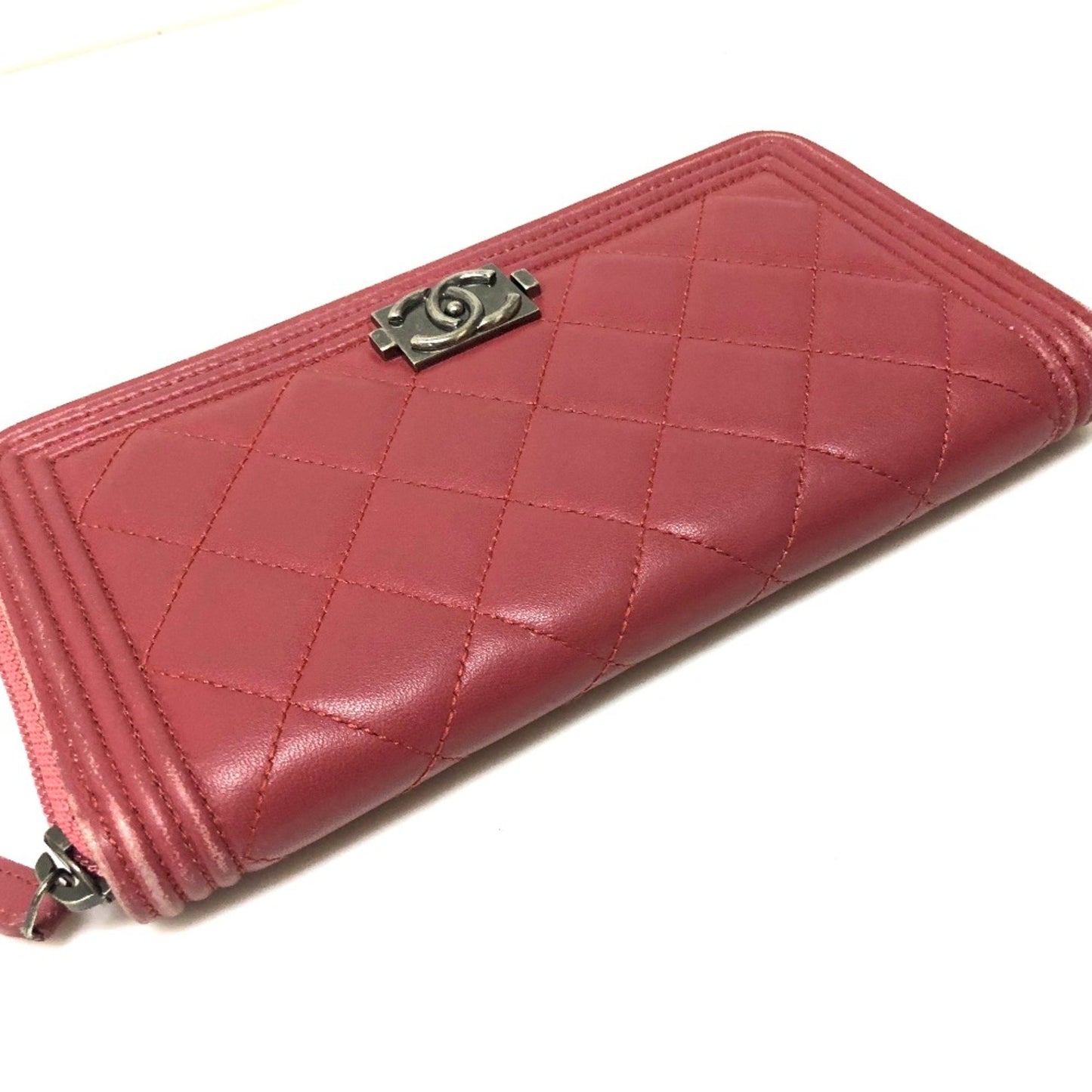 Chanel Boy Pink Leather Wallet Accessories