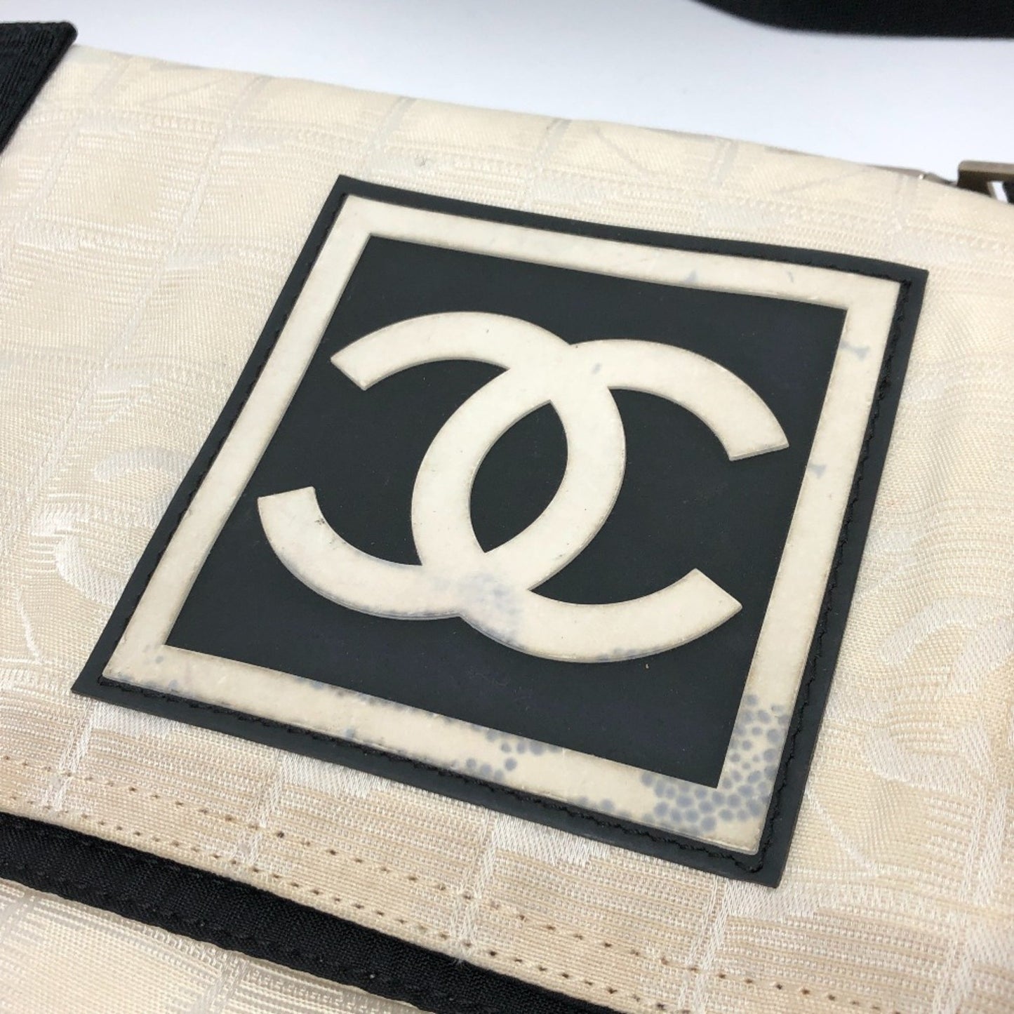 Chanel Sport line Beige Canvas Shoulder Bag