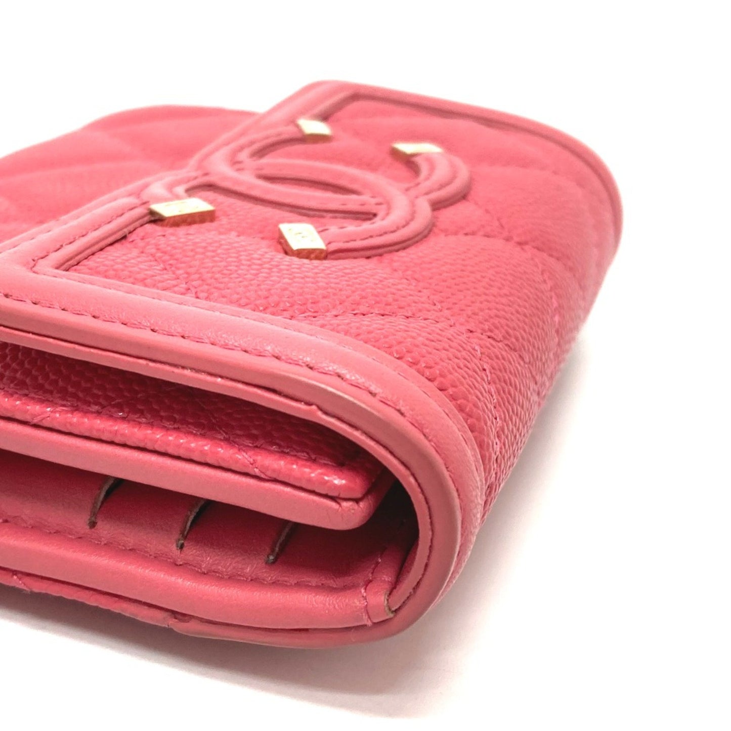 Chanel Logo CC Pink Leather Wallet Accessories