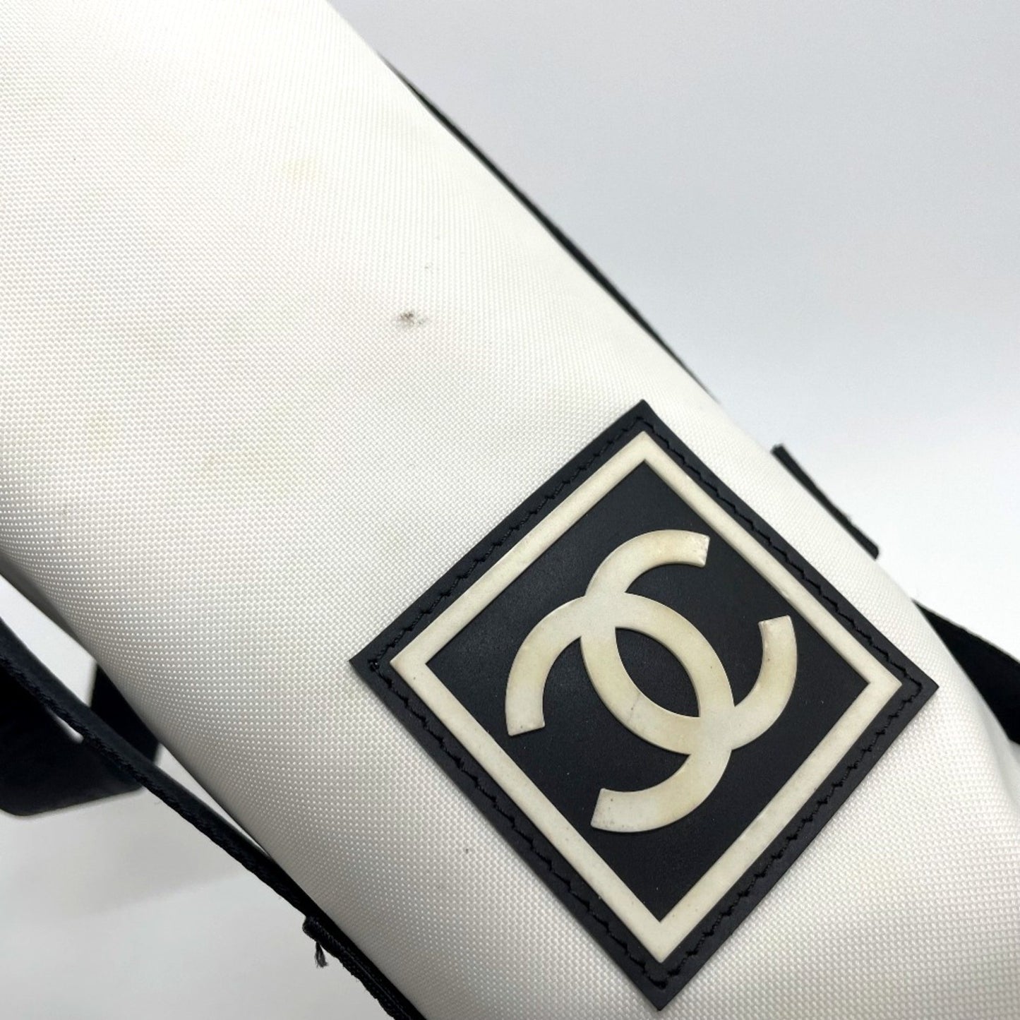 Chanel Sport line White Canvas Shoulder Bag