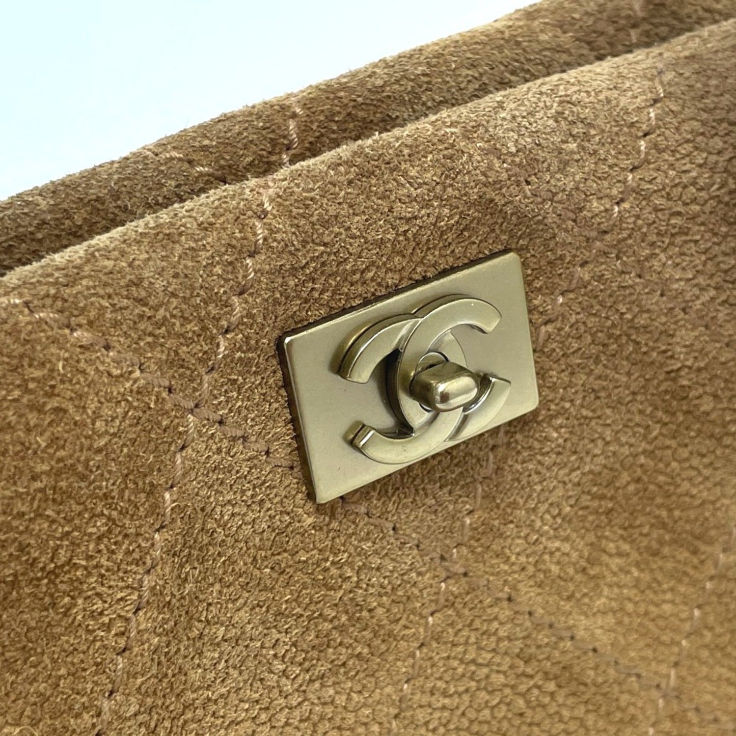 Chanel Matelassé Brown Suede Shoulder Bag