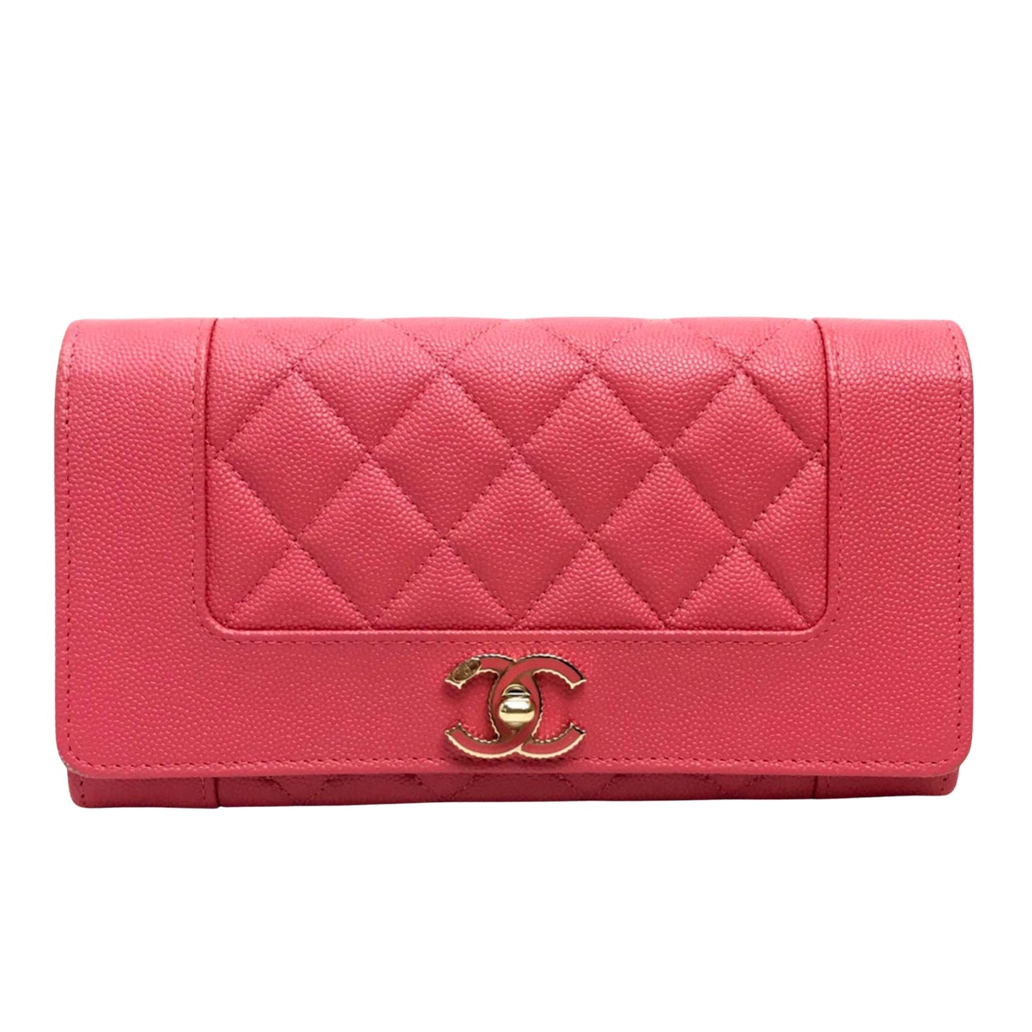 Chanel Matelassé Pink Leather Wallet Accessories