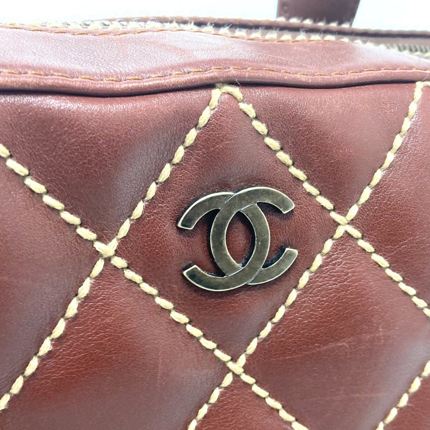 Chanel Wild stitch Brown Leather Hand Bag