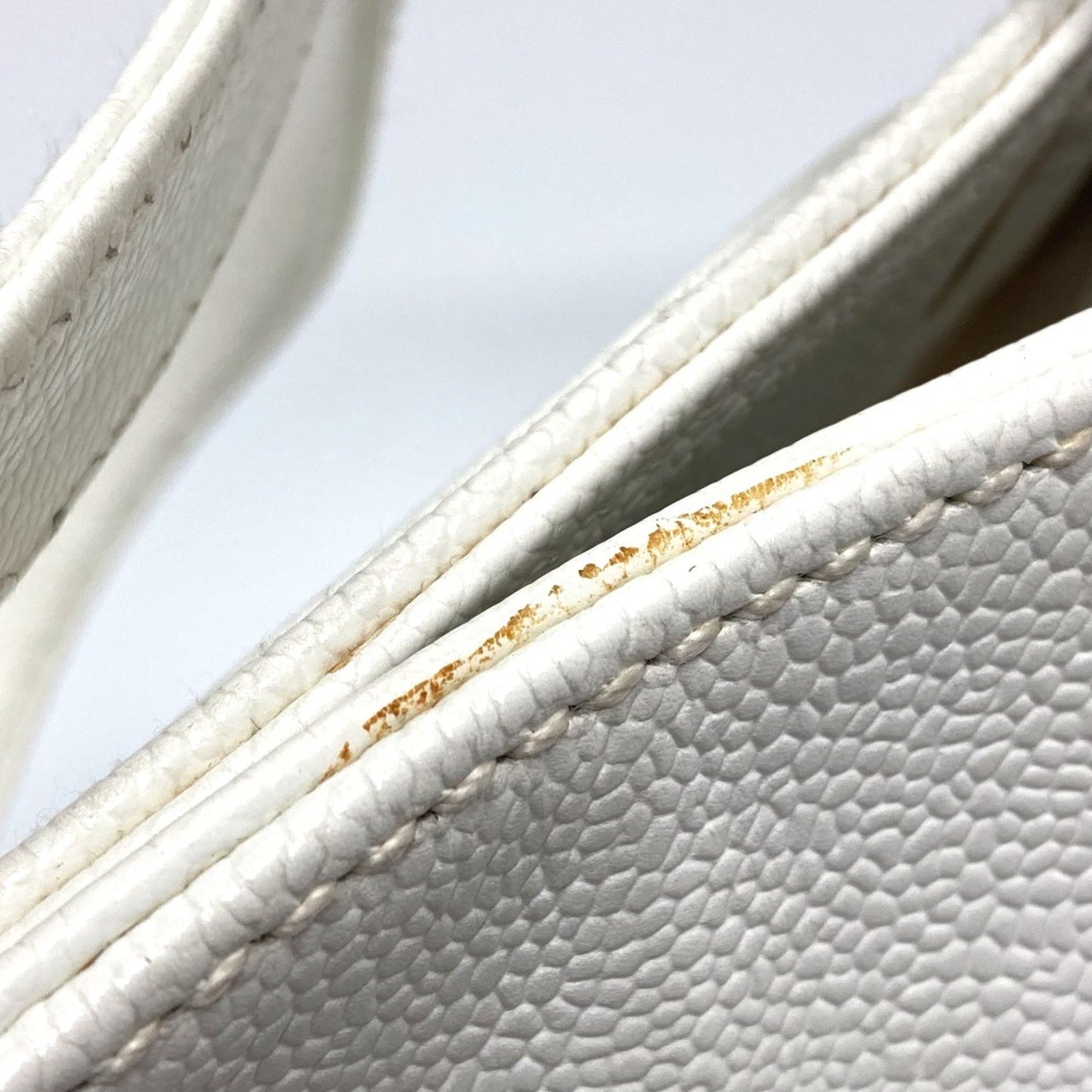 Chanel Logo CC White Leather Tote Bag