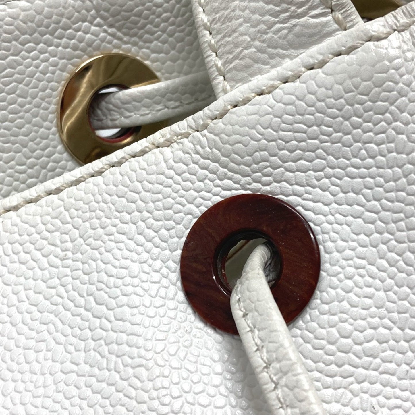 Chanel Logo CC White Leather Tote Bag