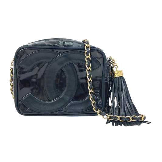 Chanel Camera Black Patent Leather Shoulder Bag