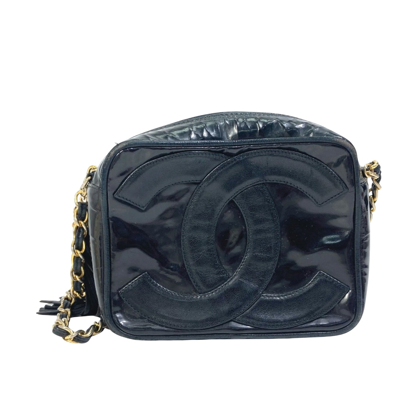 Chanel Camera Black Patent Leather Shoulder Bag