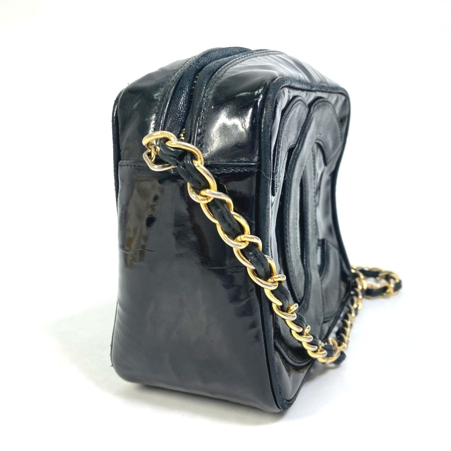 Chanel Camera Black Patent Leather Shoulder Bag