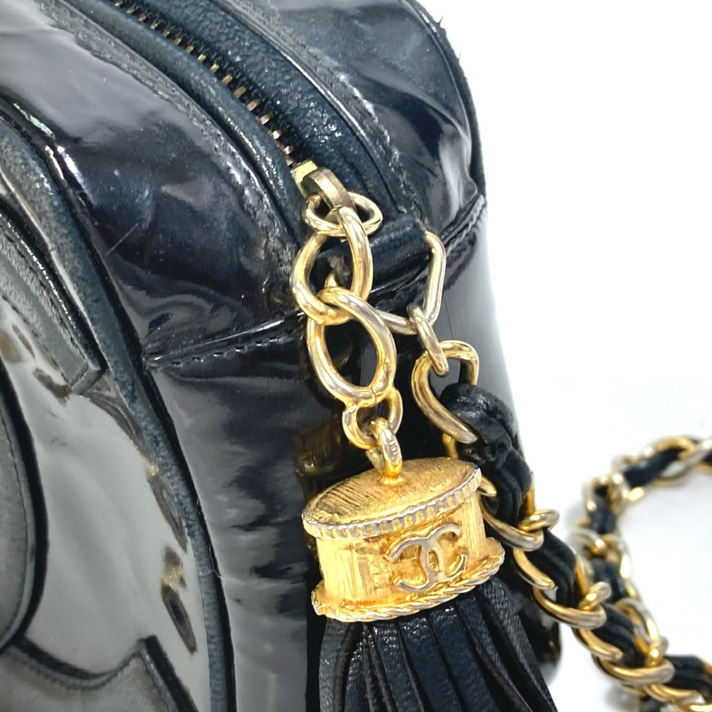 Chanel Camera Black Patent Leather Shoulder Bag