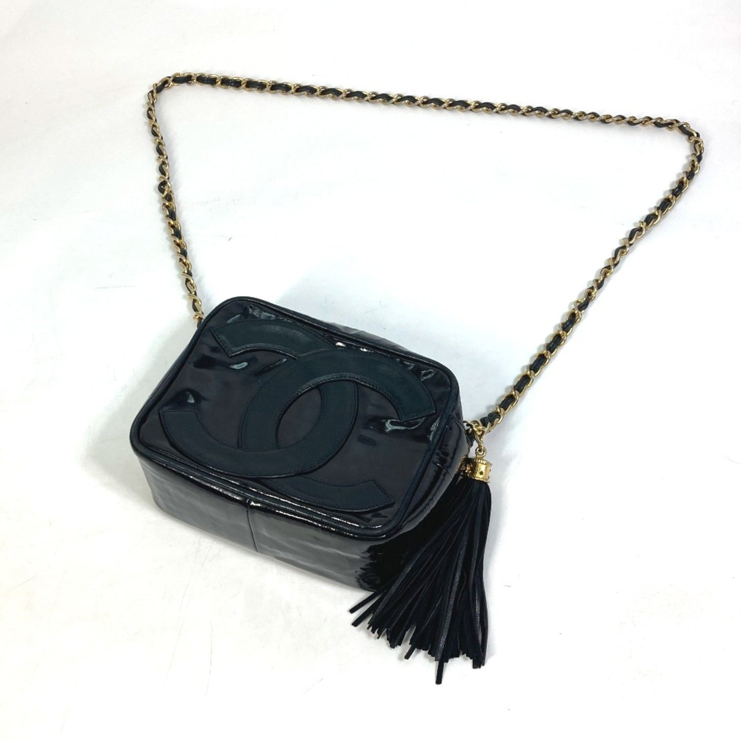 Chanel Camera Black Patent Leather Shoulder Bag