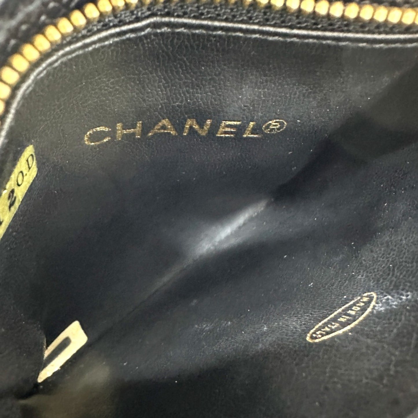 Chanel Logo CC Black Leather Clutch Bag