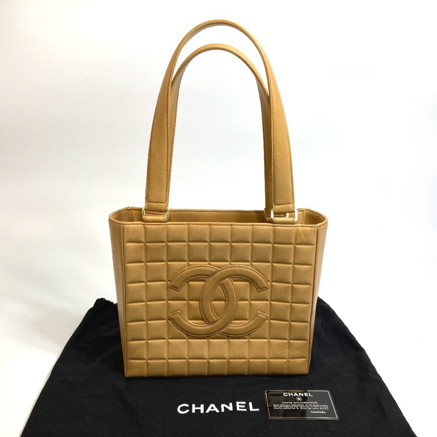 Chanel Chocolate bar Beige Leather Tote Bag