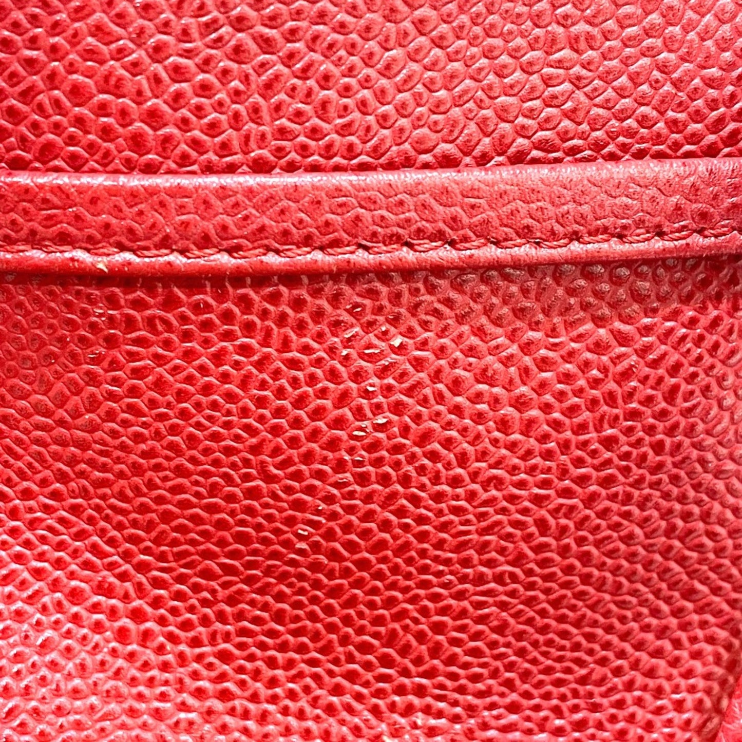 Chanel Coco Mark Red Leather Tote Bag