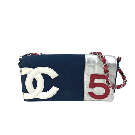 Chanel Numero 5 Navy Canvas Shoulder Bag