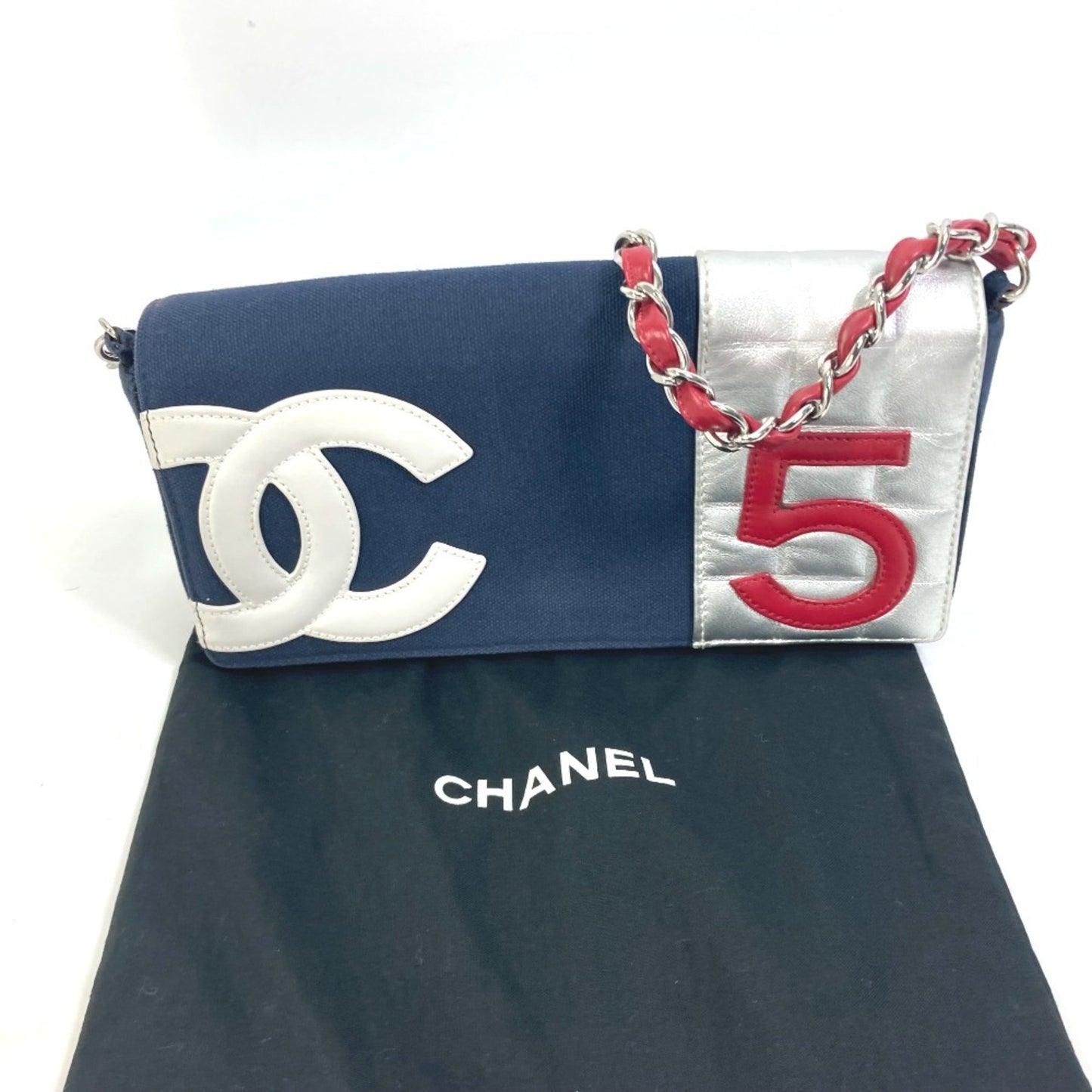 Chanel Numero 5 Navy Canvas Shoulder Bag