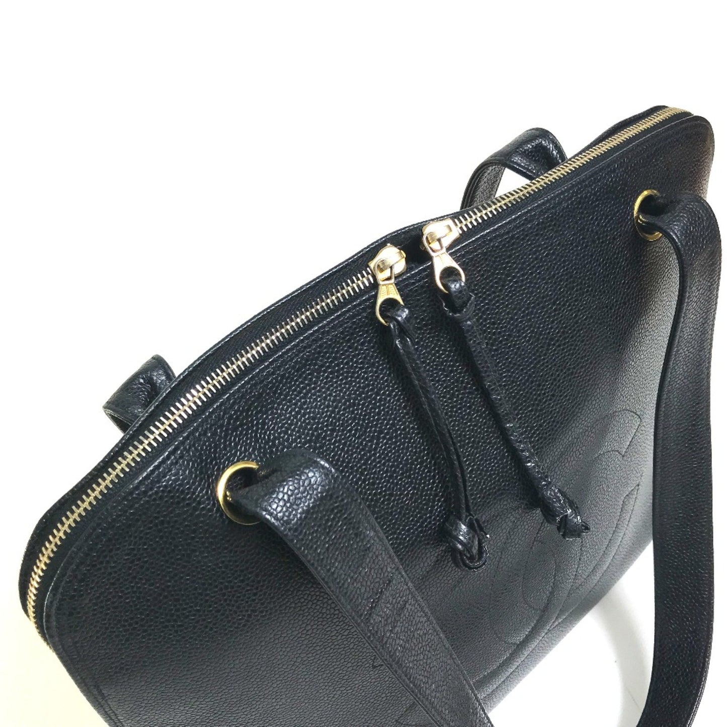 Chanel Logo CC Black Leather Shoulder Bag