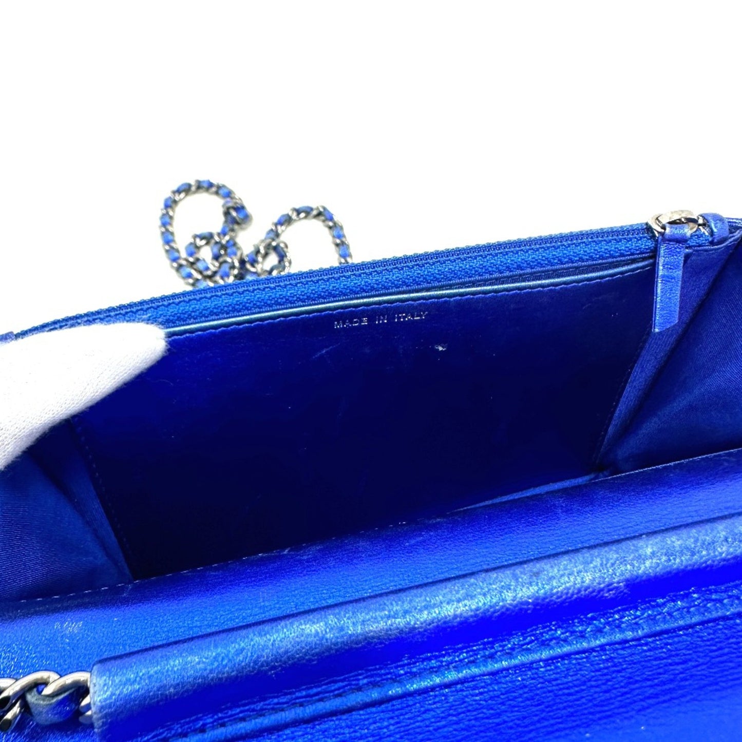 Chanel Boy Blue Patent Leather Shoulder Bag