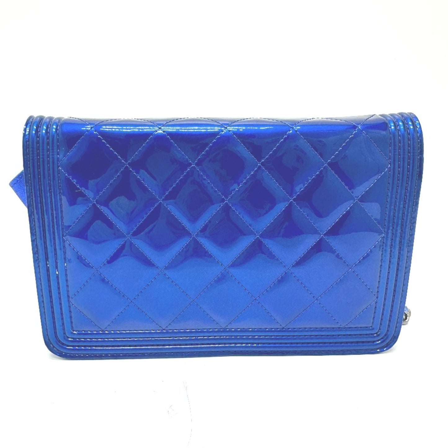 Chanel Boy Blue Patent Leather Shoulder Bag