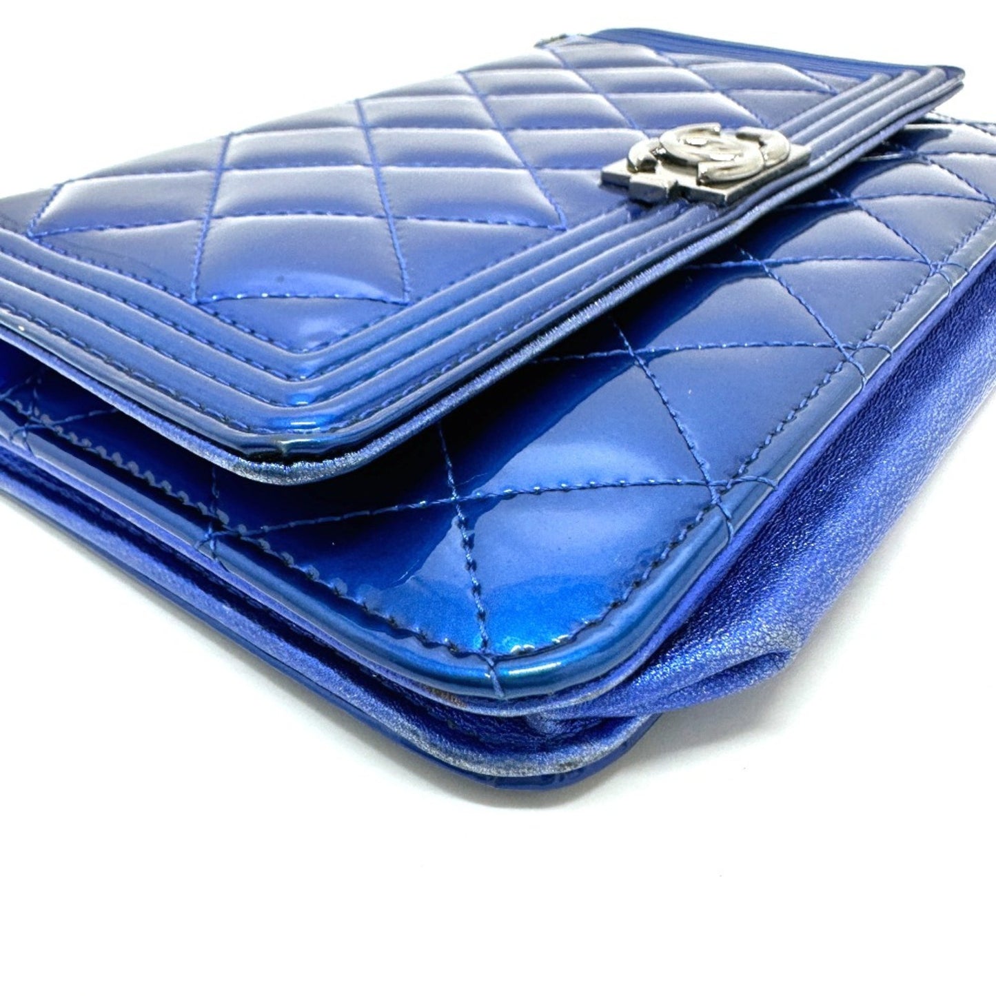 Chanel Boy Blue Patent Leather Shoulder Bag