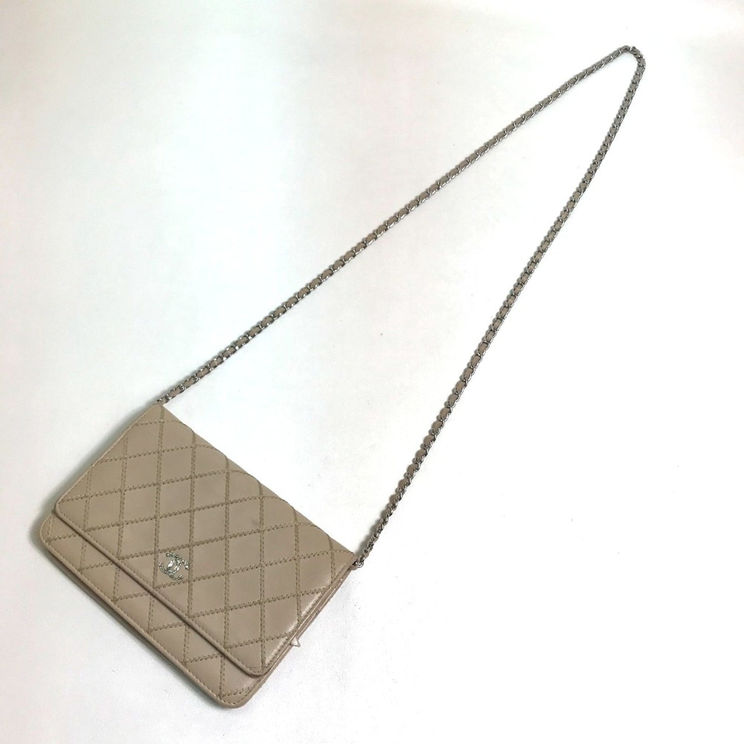 Chanel Wallet On Chain Beige Leather Wallet Accessories