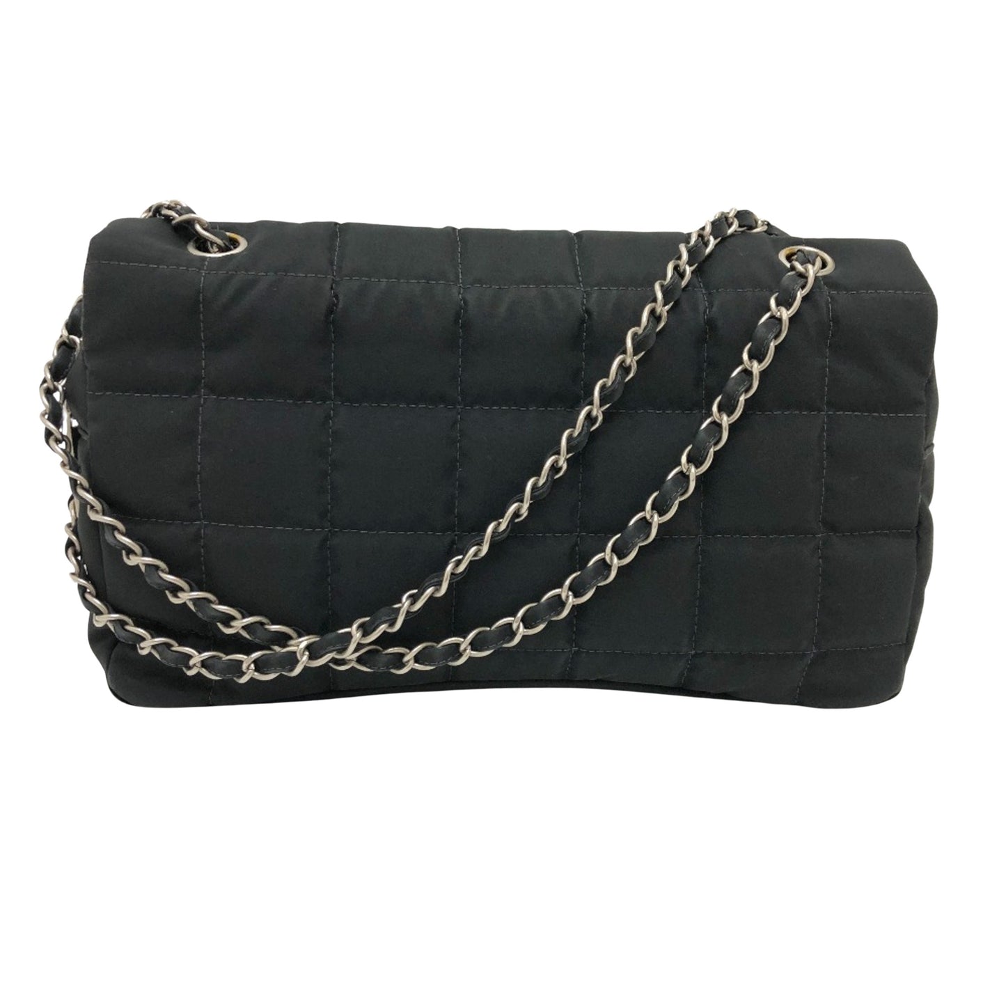 Chanel Chocolate bar Black Cloth Shoulder Bag