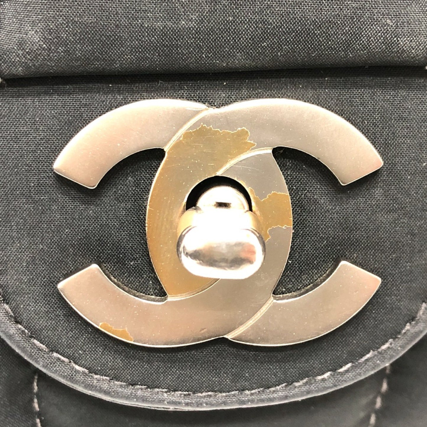 Chanel Chocolate bar Black Cloth Shoulder Bag