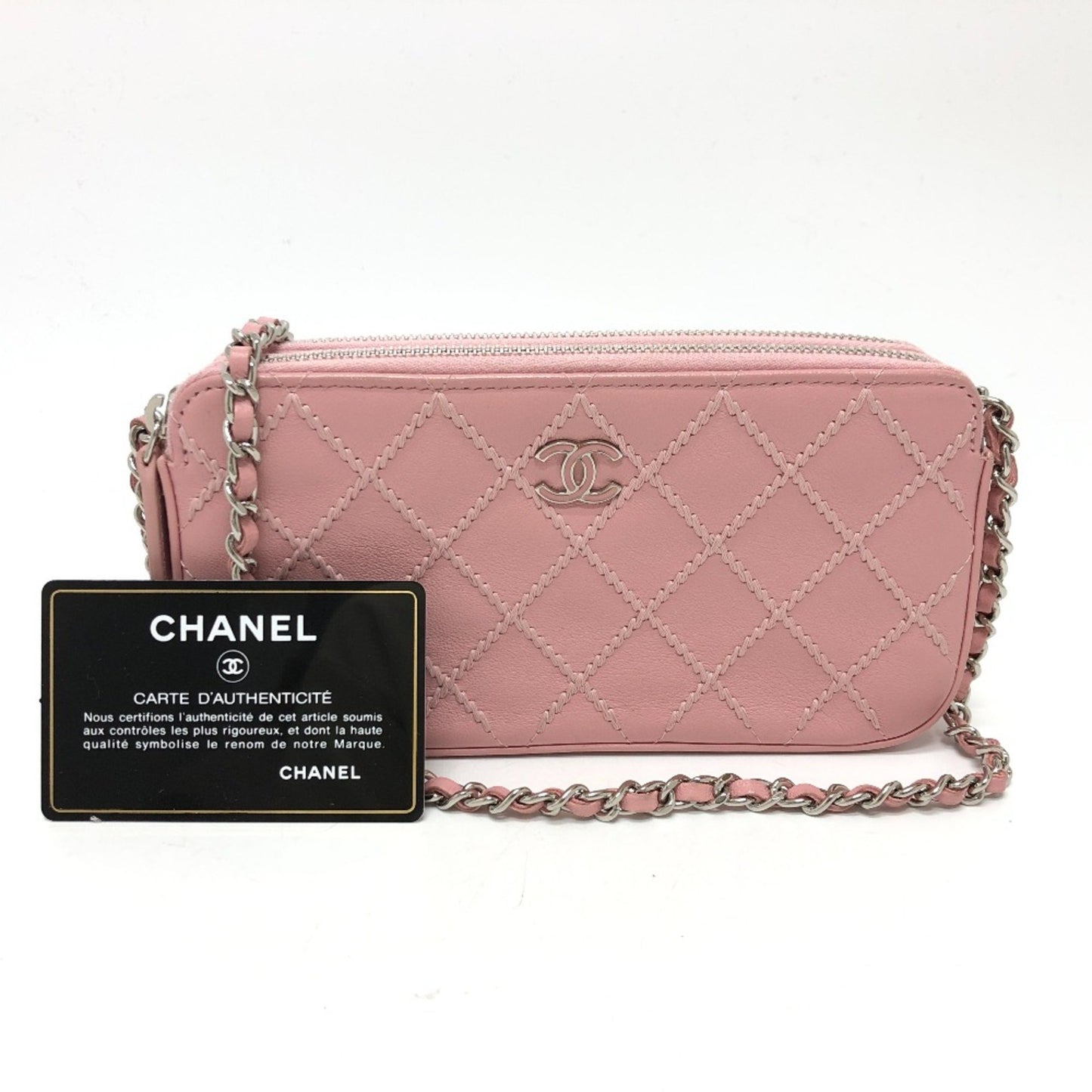 Chanel Coco Mark Pink Leather Shoulder Bag