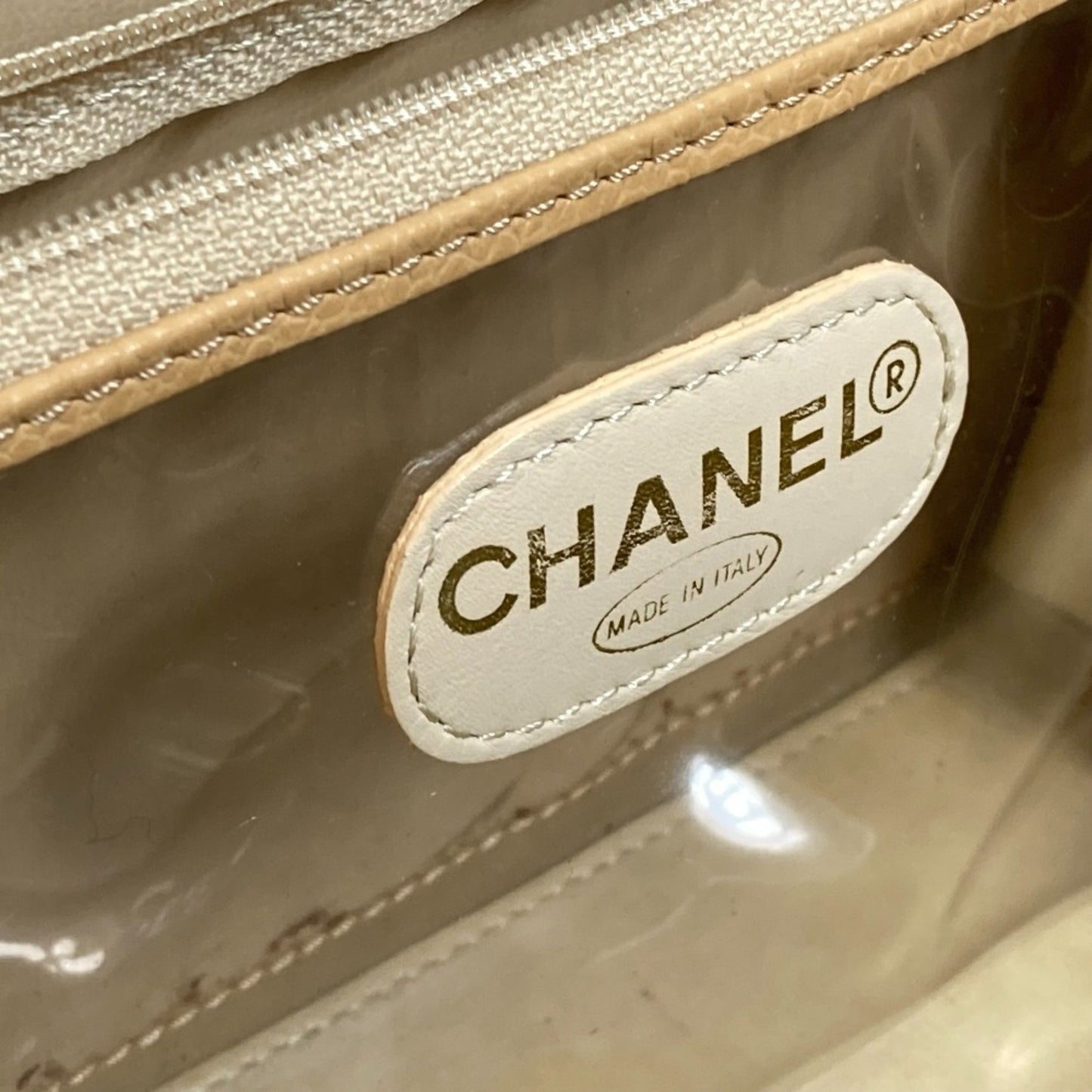 Chanel Vanity Beige Leather Shoulder Bag