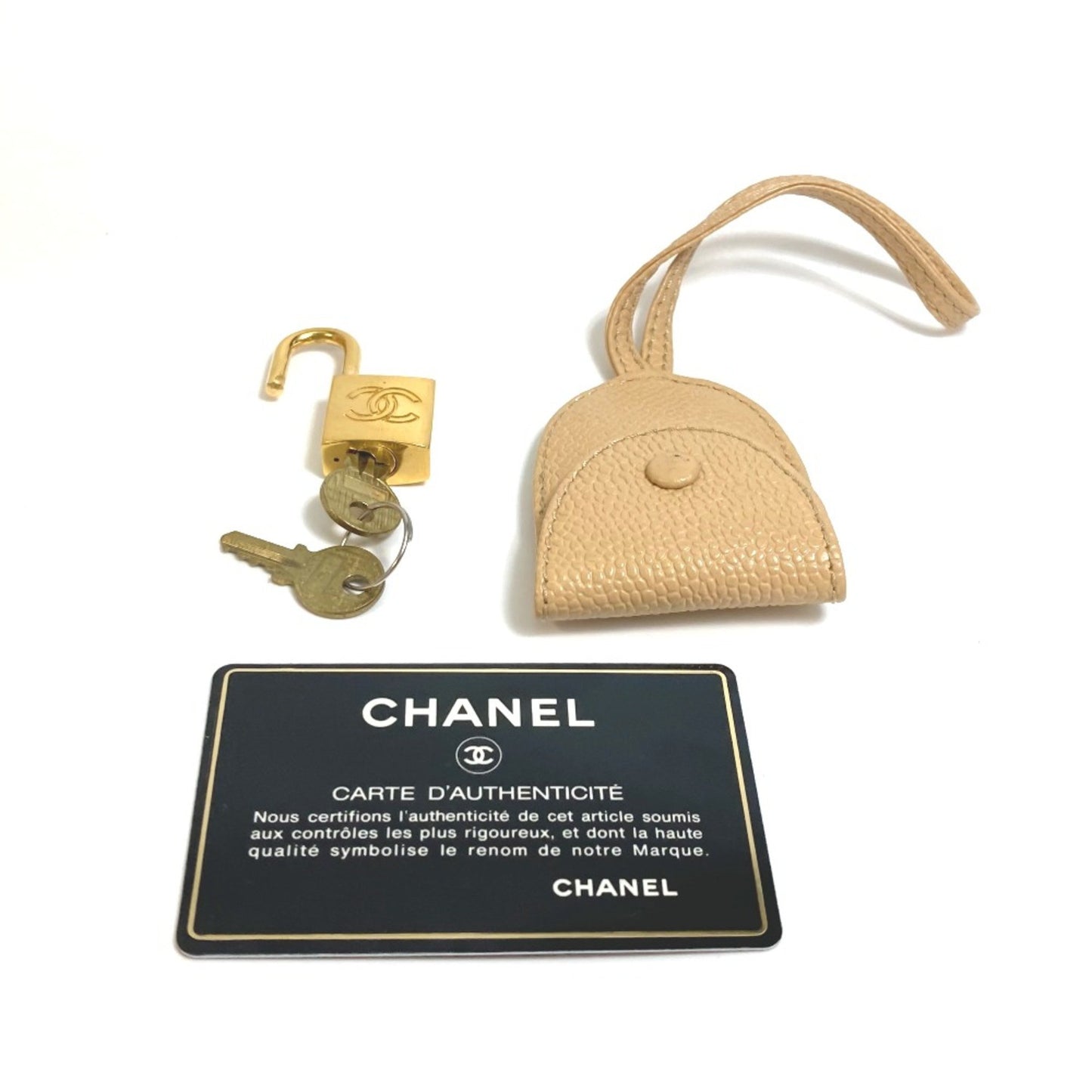 Chanel Vanity Beige Leather Shoulder Bag