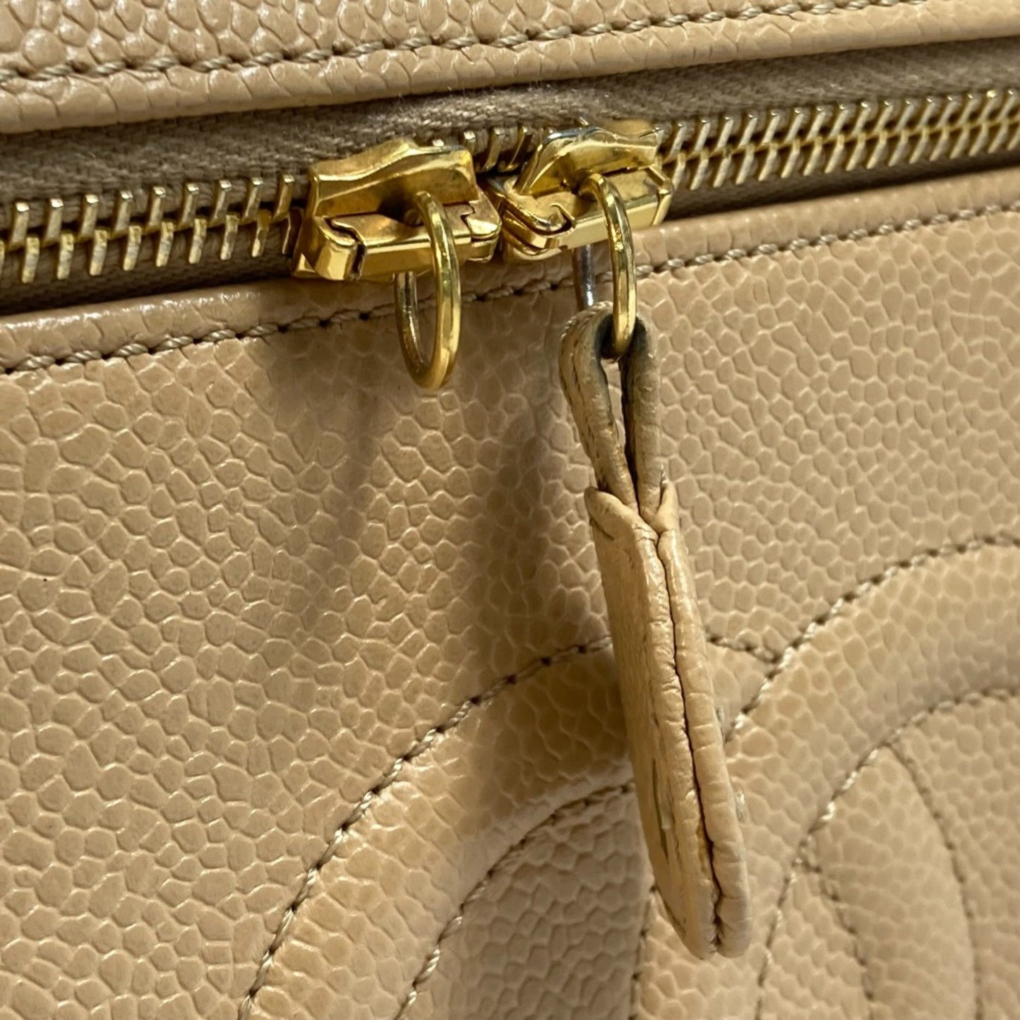 Chanel Vanity Beige Leather Shoulder Bag