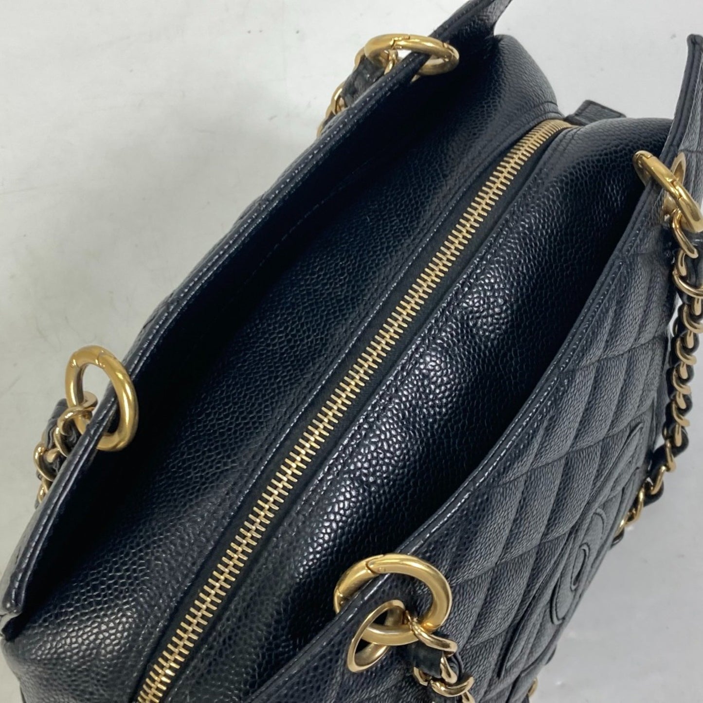 Chanel PST (Petite Shopping Tote) Black Leather Shoulder Bag