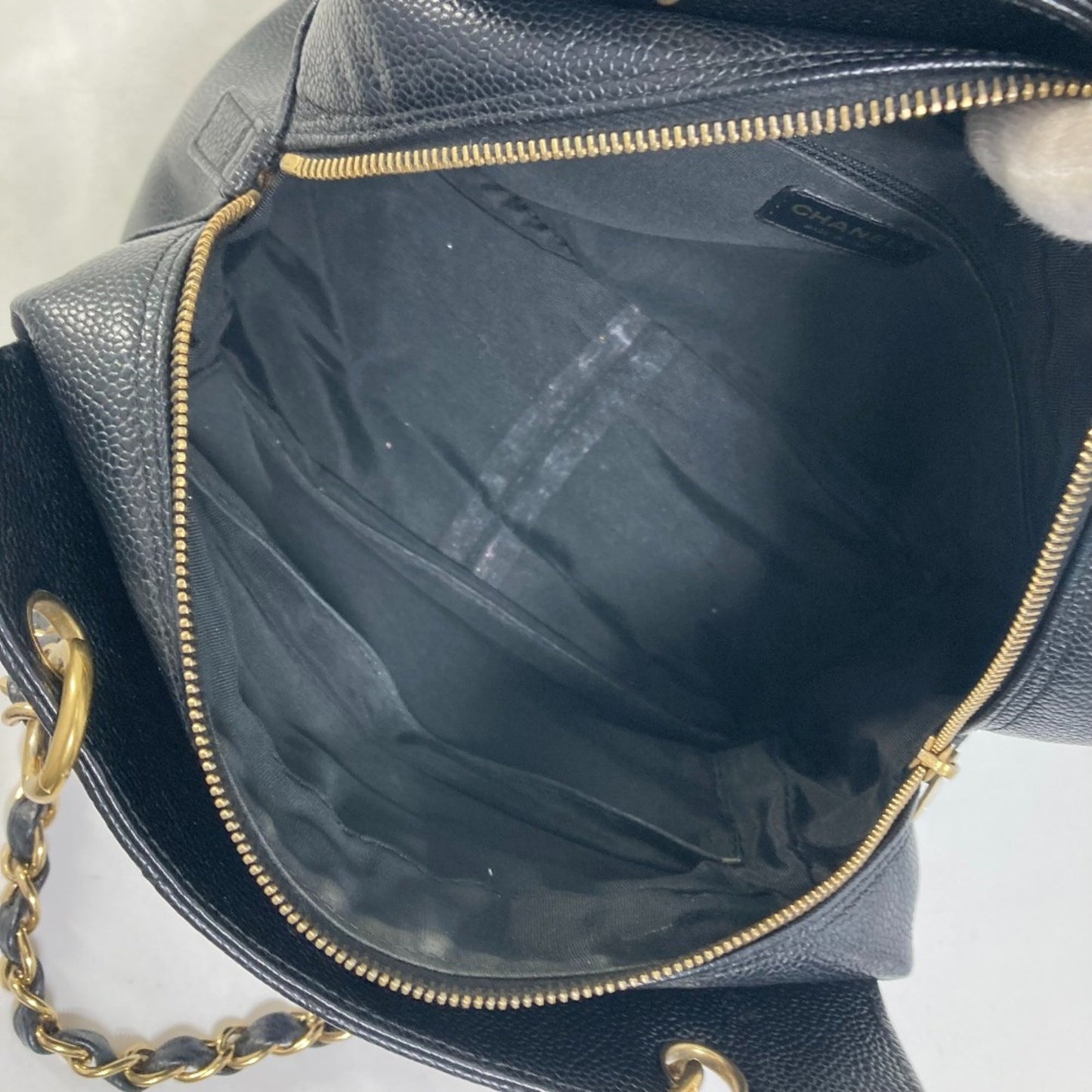 Chanel PST (Petite Shopping Tote) Black Leather Shoulder Bag