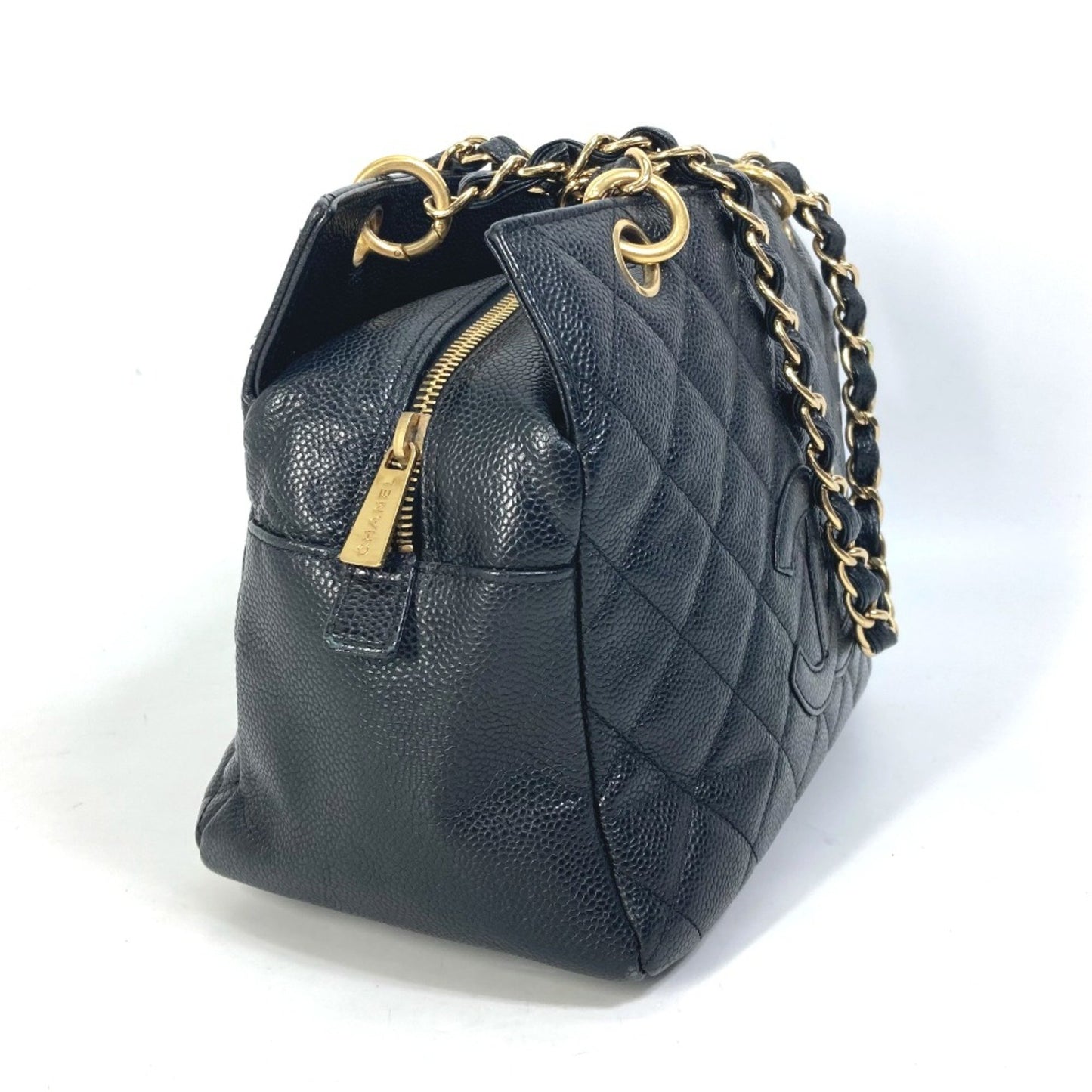 Chanel PST (Petite Shopping Tote) Black Leather Shoulder Bag