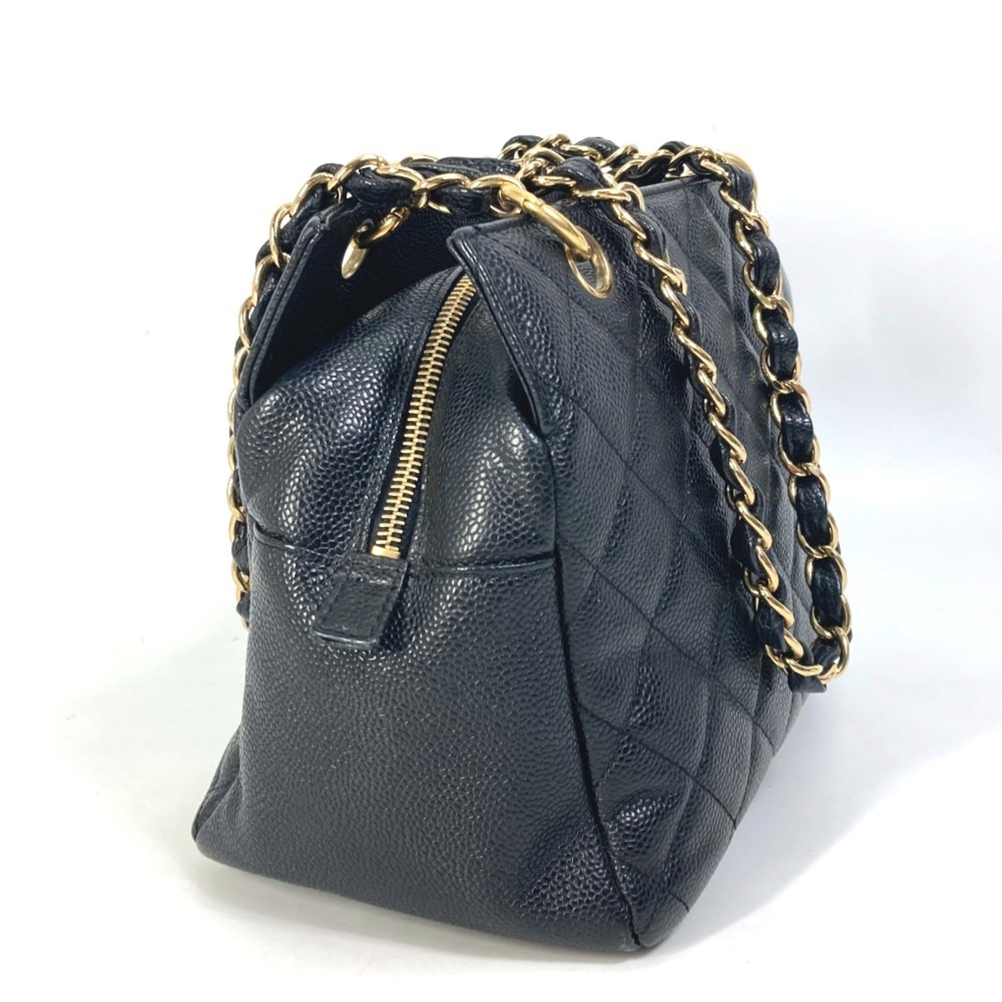 Chanel PST (Petite Shopping Tote) Black Leather Shoulder Bag