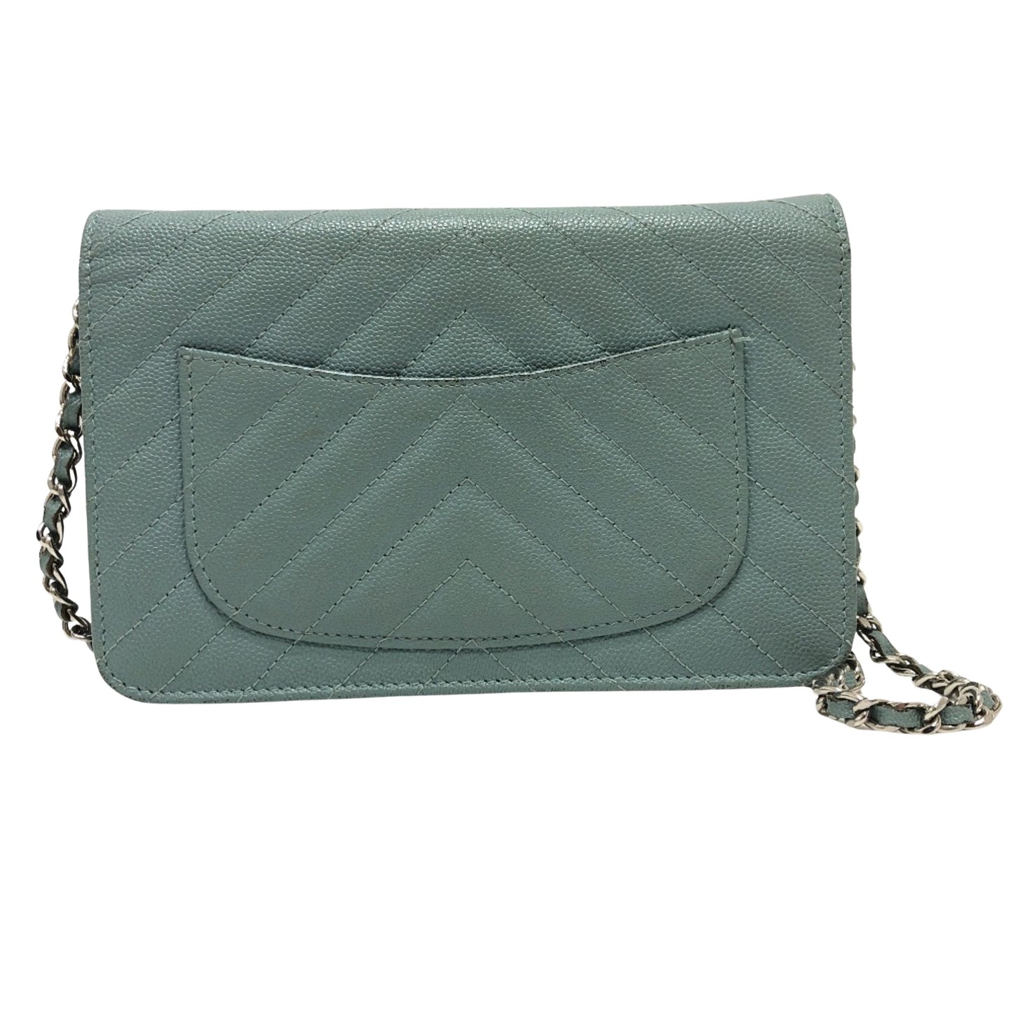 Chanel Wild stitch Turquoise Leather Shoulder Bag