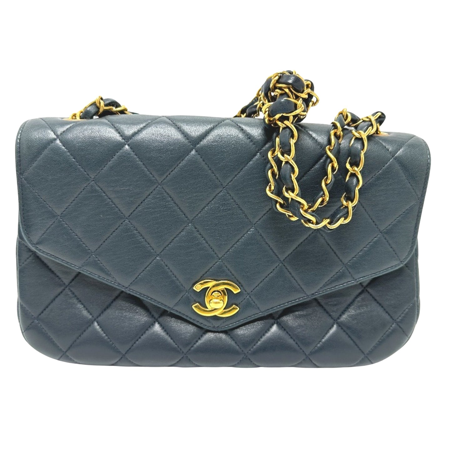 Chanel Timeless Navy Leather Shoulder Bag