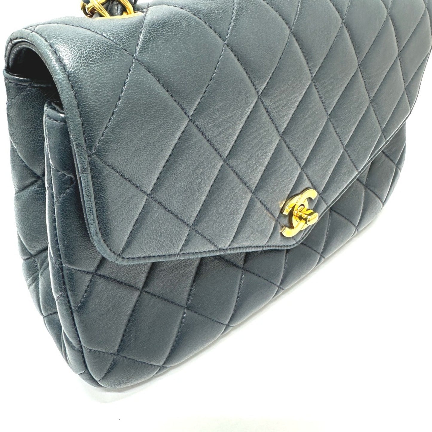 Chanel Timeless Navy Leather Shoulder Bag