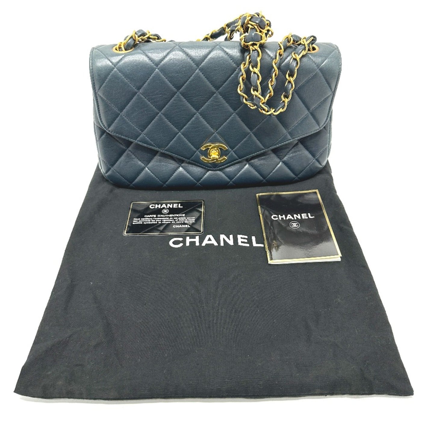 Chanel Timeless Navy Leather Shoulder Bag