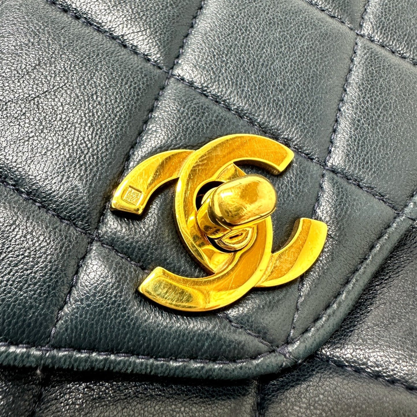 Chanel Timeless Navy Leather Shoulder Bag