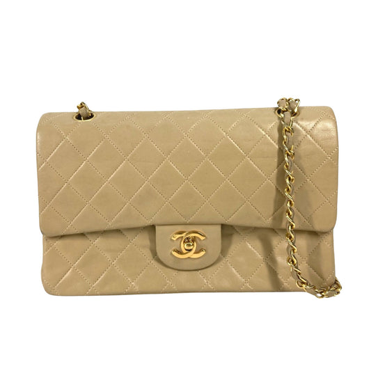 Chanel Timeless Beige Leather Shoulder Bag