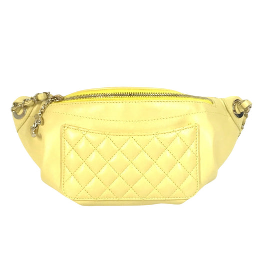 Chanel Matelassé Yellow Leather Shoulder Bag