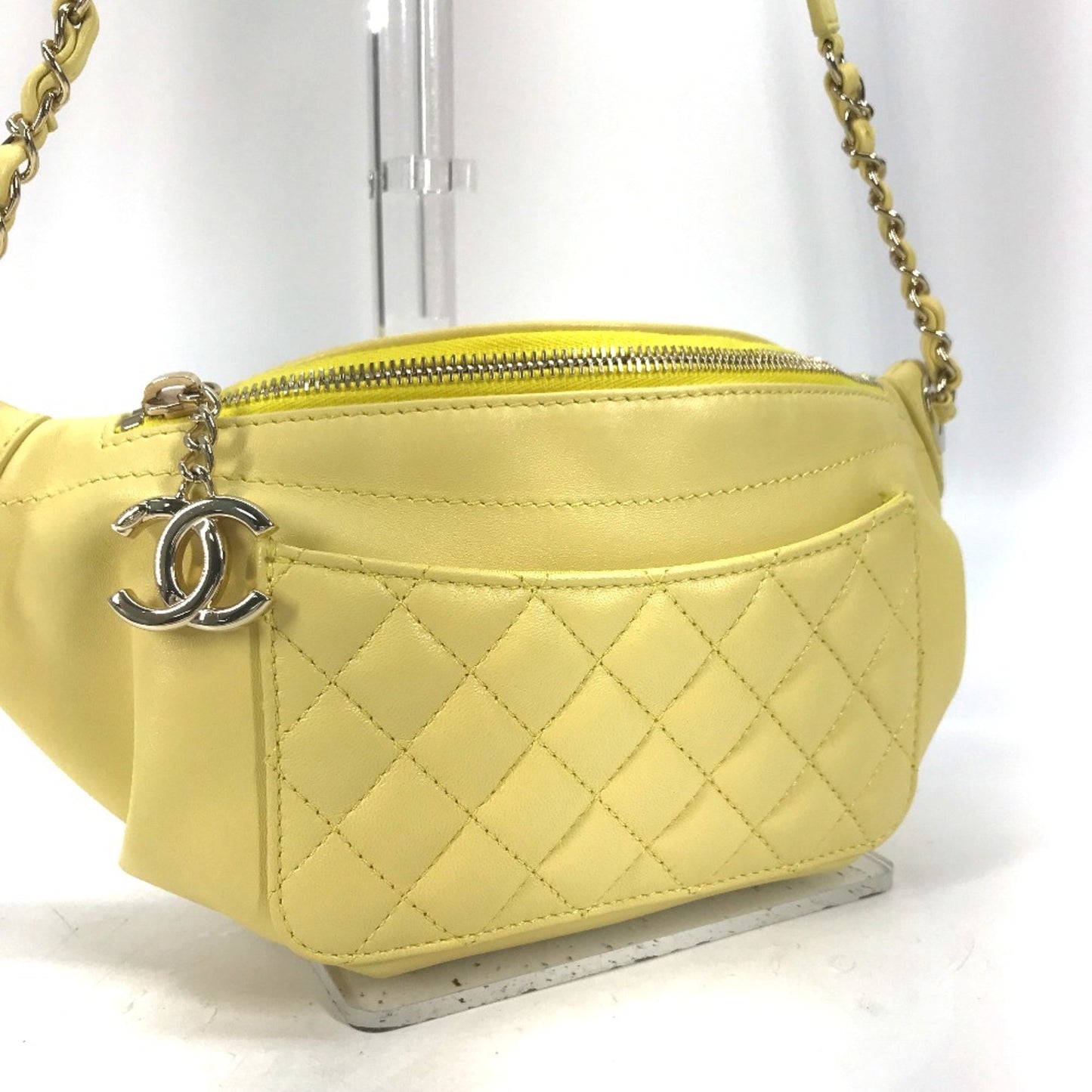 Chanel Matelassé Yellow Leather Shoulder Bag