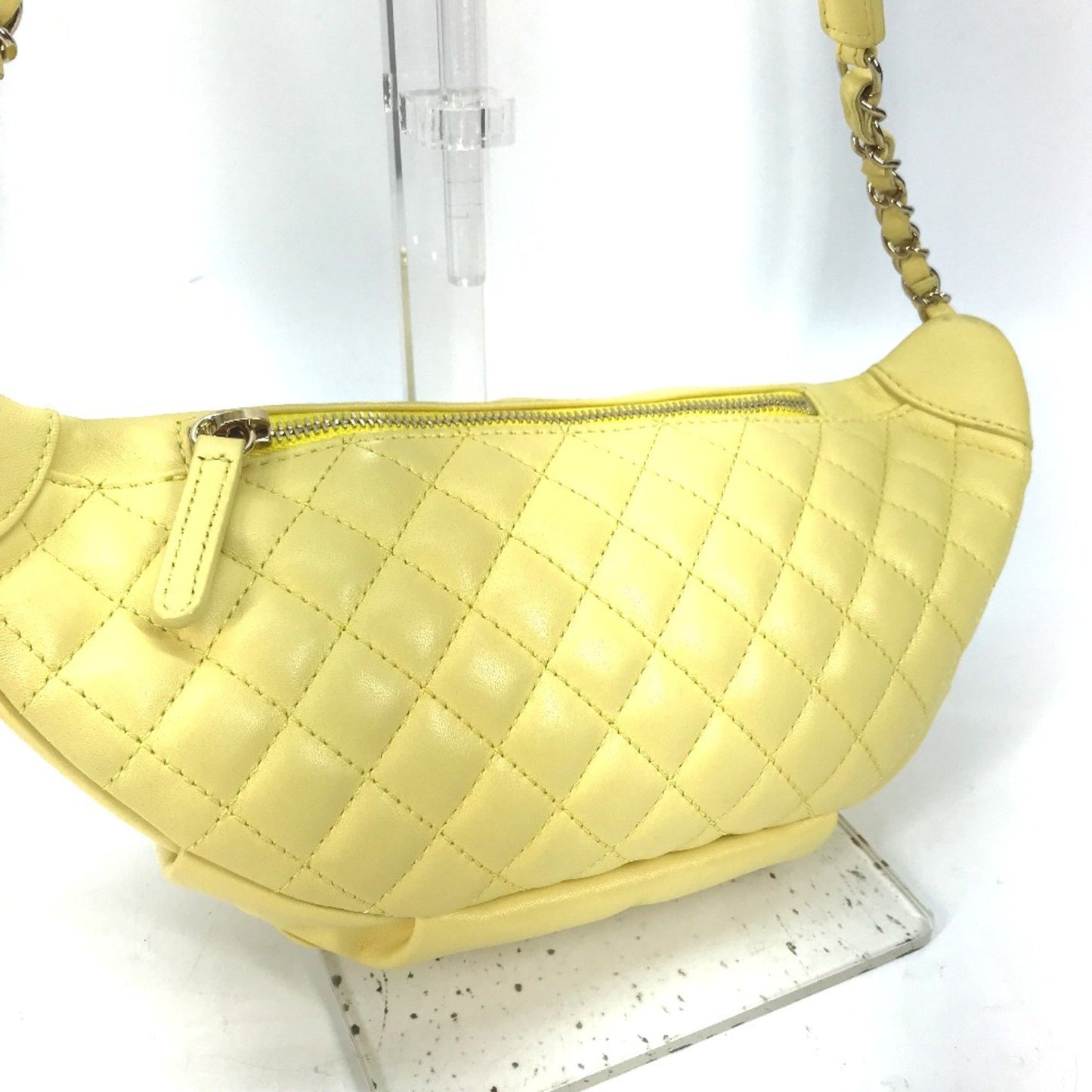 Chanel Matelassé Yellow Leather Shoulder Bag