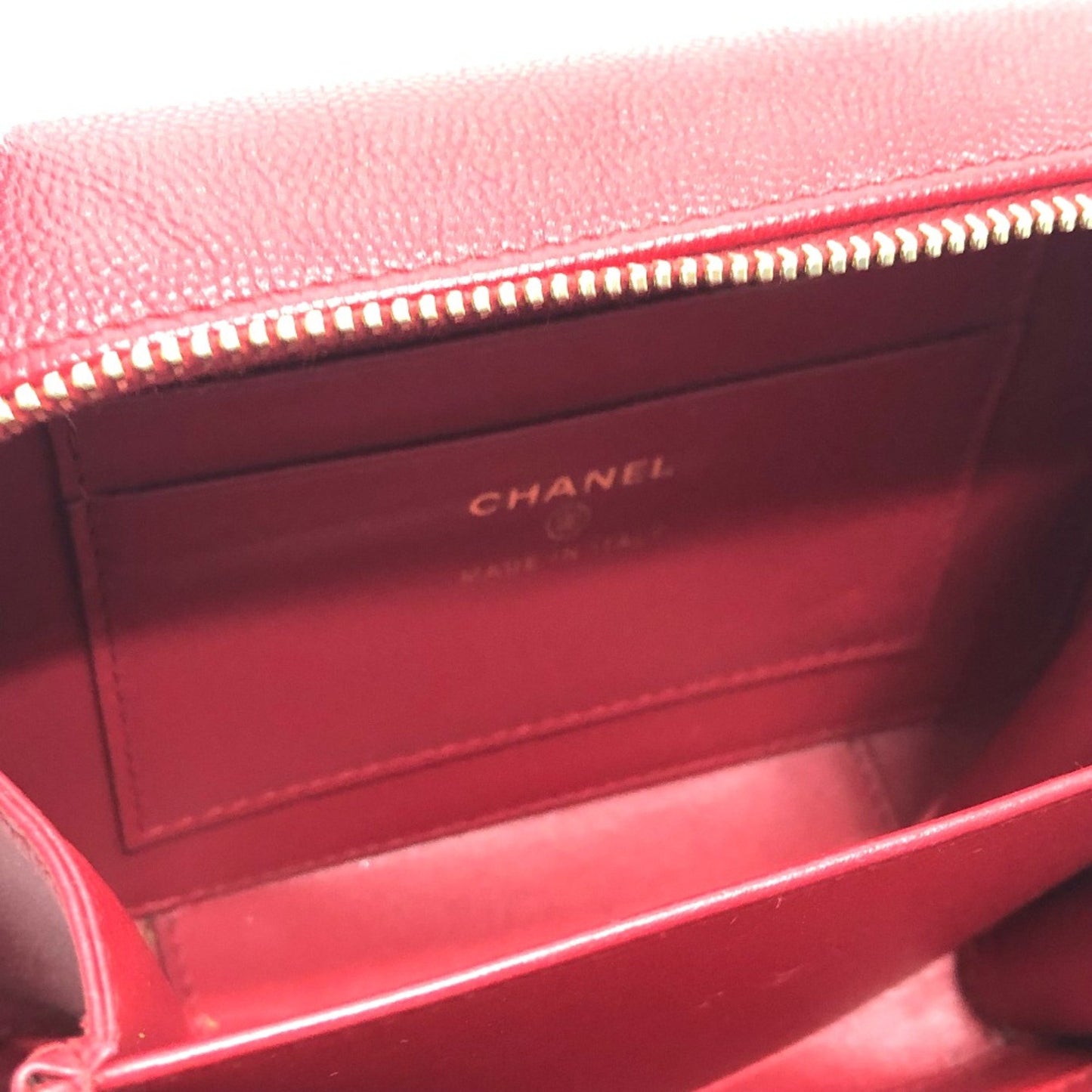 Chanel CC Filigree Red Leather Shoulder Bag